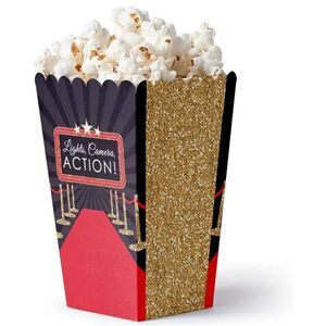 Party decor supplies Red Carpet Movie Night Party Favor Popcorn Treat Boxes 12